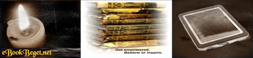A website entry banner which includes the ebookbeget.net name and two slogans:  Get empowered.  Bestow or inspire.